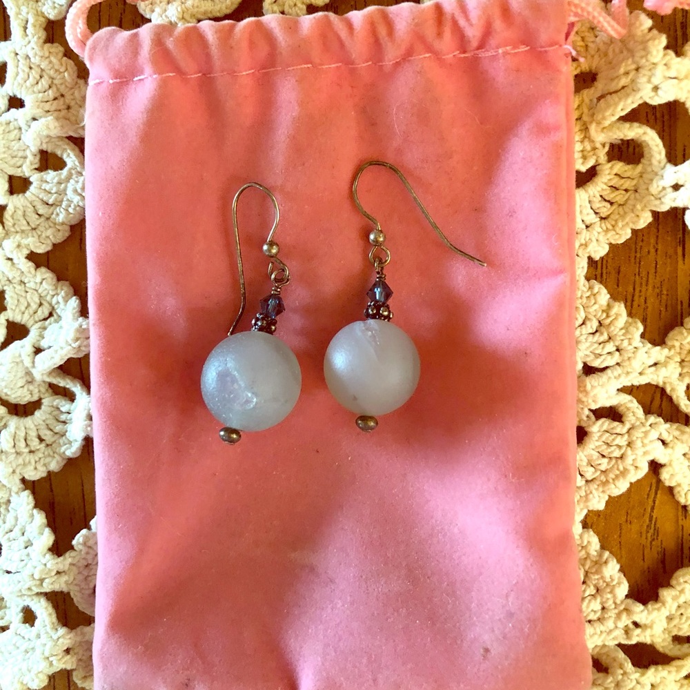Crystal ball dangle earrings